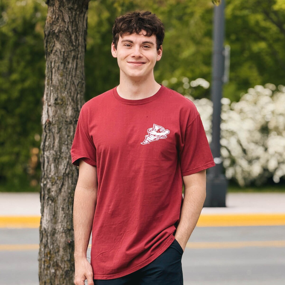 Comfort Wash Punching Cy Campus Map Cardinal Short Sleeve T-Shirt front